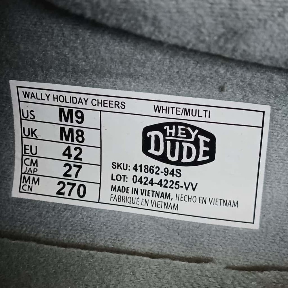 Hey‎ Dude Wally Holiday Cheers Christmas Winter Shoes Mens Size 9 New With Tags - Picture 8 of 10